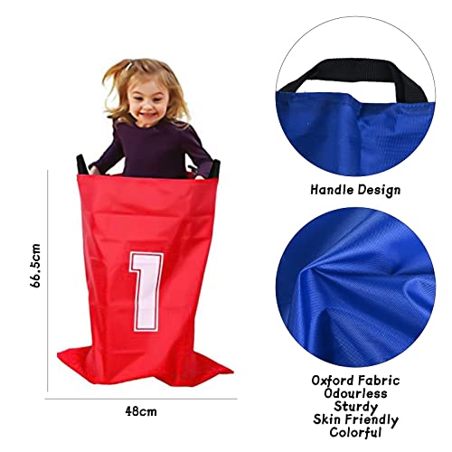 GOLDGE 28 Piece Outdoor Games Kit for Kids, Includes Potato Sack Race Bags, Bean Bag Toss, 3 Legged Race Bands, Egg Spoon Relay, for Easter & Birthday Parties (Potato Sack Race Bags) - size: 26.2 x18.9"