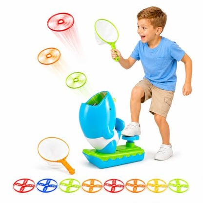 WATUDOU 12 PCS Flying Disc Launcher Outdoor Indoor Game Toys Gifts for 3 4 5 6 7 Year Old Boys Kids, Outdoor Outside Game Toys for Boys Girls Ages 3-5 4-8, Ideal 3 4 5 6 Year Old Birthday Gifts - style: 15 PCS