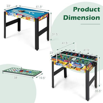 Giantex 12-in-1 Multi Game Table, 48 Inch Combination Game Tables with Foosball, Hockey, Ping Pong, Pool, Chess, Bowling, Checkers, Shuffleboard, Combo Game Table Set for Adults