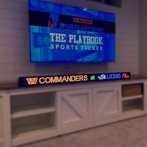 The Playbook LED Sports Ticker Sign | Live Scoreboard | for Man Caves, Offices and Businesses | Custom Selection Feed (Mobile App), 63" Length - size: 63" Length, style: Custom Selection Feed (Mobile App)