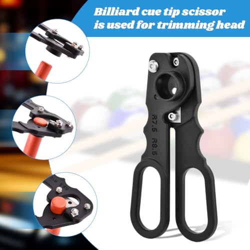 11 in 1 Billiards Pool Cue Tip Shaper, Portable Pool Cue Tips Repair Kit Pool Cue Tip Tool Professional Cue Stick Tool Kit for Replacement and Shaping Cue Tips