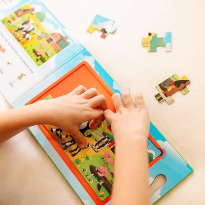 Melissa & Doug Take-Along Magnetic Jigsaw Puzzle Set – On the Farm (2 x 15 Piece) Travel Activity Toy for Preschoolers and Kids Ages 3+ - FSC Certified - style: Farm