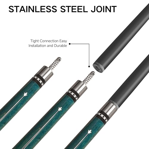 HomeSeason Carbon Fiber Pool Cue 58" with Leather Bag Extender Extension Rod Professional Pool Stick 4-Layer Tip Low Deflection Cue Stick, 3 * 8/8Joint Pin, Ultra-Smooth, Billiard Cue Sticks - color: 19oz with bag