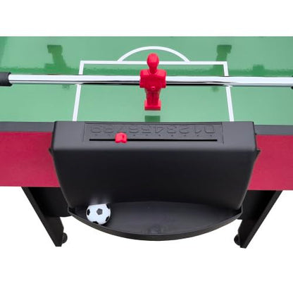 4ft Foosball Table Soccer Game Table Easy to Assemble with Wooden Steel Construction Indoor Sports Fun for Adults & Teens in Home&Apartments&Game Rooms - color: Red+wood