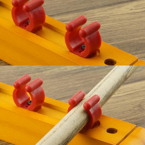 12 PCS Fishing Rod Clips, Wall Mount Fishing Pole Holder Clips for 0.66" to 0.95" Poles, Pool Cue Holder Storage Rack Replacement (Red) - color: Red