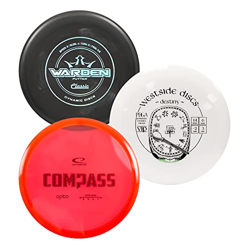 Trilogy Disc Golf Set | Contains 3 Random Dynamic Discs, Latitude 64, Westside Disc Golf Discs | Disc Golf Starter Set w/Putter, Midrange, Driver | Premium Plastic Frisbee Golf Discs Set | 3 Pack