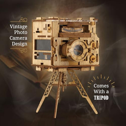 iDventure Cluebox PRO - Sherlock's Camera - Escape Room Game - sequential Puzzle Box - 3D Wooden Puzzle for Adults - Brain Teaser - Birthday Gift Gadget for Men and Women - Money Box - color: Camera of Sherlock Holmes