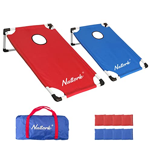 Portable Cornhole Set with 2 Collapsible Cornhole Boards, 8 Cornhole Bean Bags and Carrying Case for Yard Toss Game, Indoor Outdoor Camping Games for Family Parties (3 x 2-feet) - color: Framed Flag