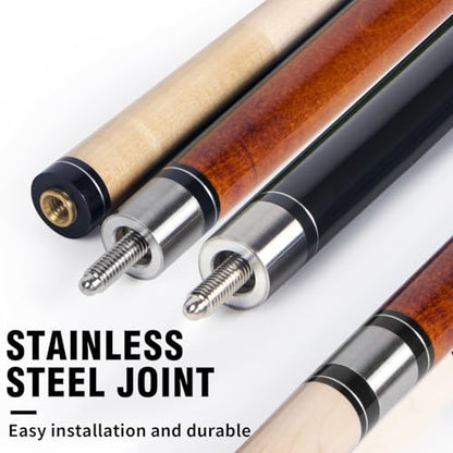 AKLOT Pool Cues,58" Pool Cue Stick Canadian Maple Wood Billiard Cues Sticks for Professional Billiard Players 18 19 20 21 oz - color: 2 PCS 20oz 21oz