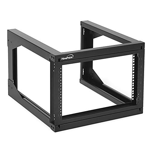 NavePoint 6U Server Rack with Swing Gate - Wall Mount Rack for 19 Inch IT & AV Equipment - 24' Deep, Black - size: 6U - 24in Deep