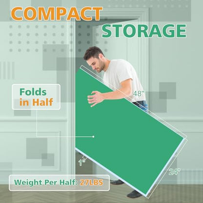 Ping Pong Table Top for Billiard Table, 7FT/8FT/9FT Foldable Table Tennis Table Topper for Pool Table, Indoor Outdoor Table Tennis Conversion Top w/Net & Premium Foam Padding (Green, 8x4 FT)