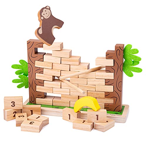 Bigjigs Toys, Jungle Crash Game, Wooden Toys, Tumble Tower Game, Educational Toys, Educational Games for Kids, Family Games, Maths Games, Numeracy Games