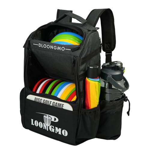Disc Golf Bag, Durable Disc Golf Backpack Holds 22+ Discs, Large Capacity with Multiple Storage Pockets - color: Black