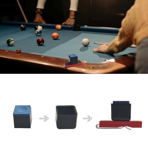 LAKE OF FIRE Chalk Holder Pool Billiards, Pool Cue Chalk Holder with Magnetic Belt Clip Snooker Billiard Accessories - color: Red, style: Square