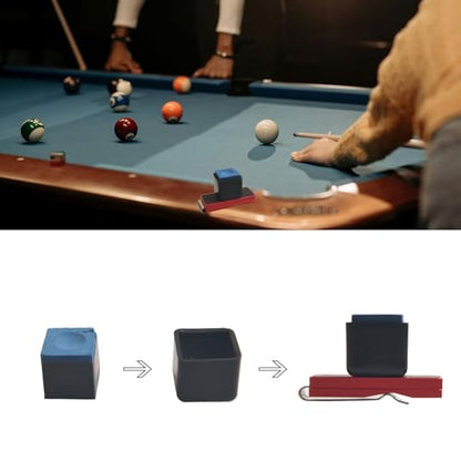 LAKE OF FIRE Chalk Holder Pool Billiards, Pool Cue Chalk Holder with Magnetic Belt Clip Snooker Billiard Accessories - color: Red, style: Square