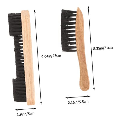 2pcs Billiards Pool Table Cleaning Brush Set Wooden Felt Brush for Thorough Table Surface and Rail Maintenance No Scratch Design Essential Billiards Accessories