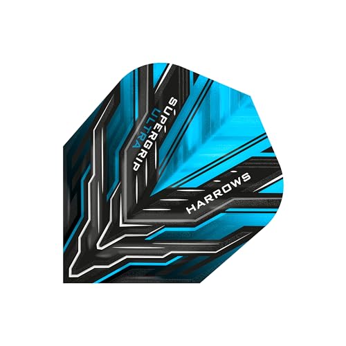 Harrows SUPERGRIP Ultra Flights| Set of x5 Premium Extra Strong Dart Flight Bag (15 Flights) (Blue) - color: Blue