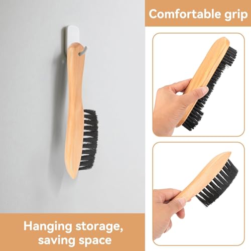 Pool Table Brush for Felt, 2 PCS Pool Table Cloth Brush Cleaner Kit Wooden Billiards Pool Table and Rail Brush Set with Soft Nylon Bristle for Game Rooms