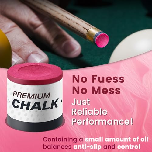 SOLROS Billiards Cue Chalk - High Performance Pure Round Pro Chalk | Color：Blue，3PCS，Low Dust & Long Lasting，Ready to Usez，Smooth Control，for Any Venue - color: Pink