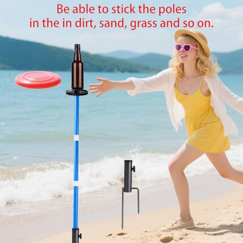 WIGERLON Frisbee Game，Flying Disc Bottle Game,Lake Games Sandbar Games for Adults and Kids.Outdoor Polish Horseshoes Game Set