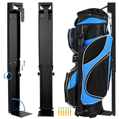 Wall Mount Golf Bag Storage Stand Organizer Rack for Garage,Golf Bag Storage,Tool-Free Length Adjustment,Golf Bag wall Storage,Golf Storage Organizer for Garage,Clubs, Home, Basement