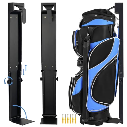 Wall Mount Golf Bag Storage Stand Organizer Rack for Garage,Golf Bag Storage,Tool-Free Length Adjustment,Golf Bag wall Storage,Golf Storage Organizer for Garage,Clubs, Home, Basement