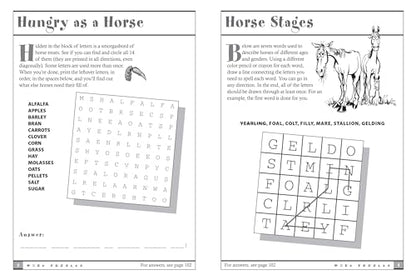 Horse Games & Puzzles: 102 Brainteasers, Word Games, Jokes & Riddles, Picture Puzzlers, Matches & Logic Tests for Horse-Loving Kids (Storey's Games & Puzzles)