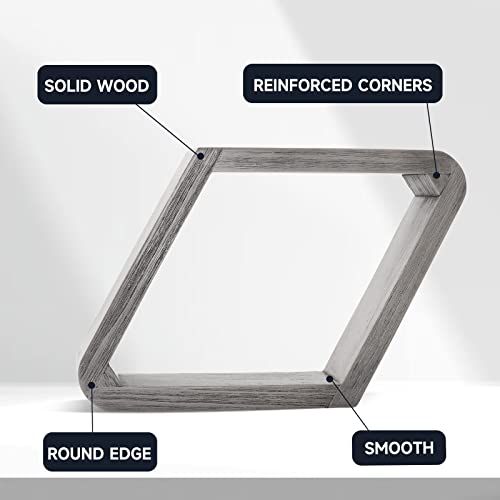 GSE Games & Sports Expert Deluxe Heavy Duty Solid Wood Billiard 8-Ball Triangle / 9-Ball Diamond Pool Ball Racks for 2-1/4" Pool Balls, Billiards Accessories - color: Brushed Grey, style: 9-Ball Diamond Rack