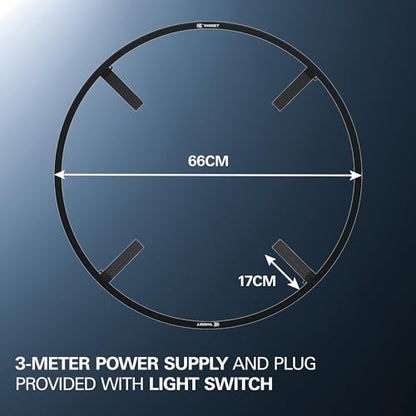 Target Darts Corona Vision Dartboard Lighting System, Black Frame | White LED Dart Board Surround Ring Light with Magnetic Feet | Shadow Eliminating Dartboard Light | Professional Darts Accessories
