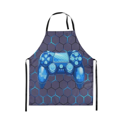 Castle Fairy Basketball Kitchen Apron - color: Gamepad Blue