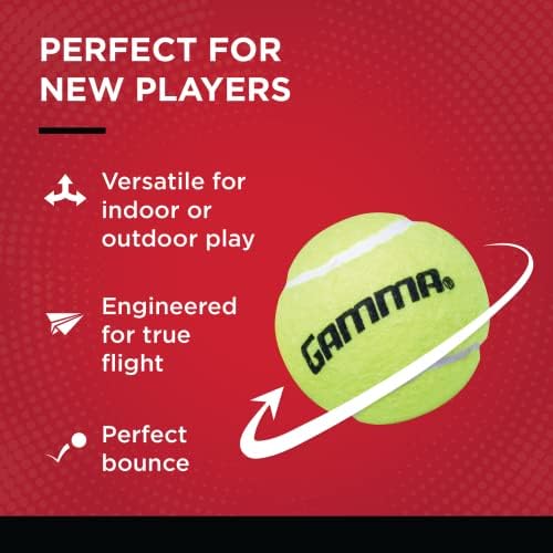 Gamma Sports Pressureless Tennis Balls Box - Ideal for Practice, Teaching, and Training with High-Visbility Felt - Indoor and Outdoor Court Play - 48 and 75 Pack Sizes - size: New Bag of 10