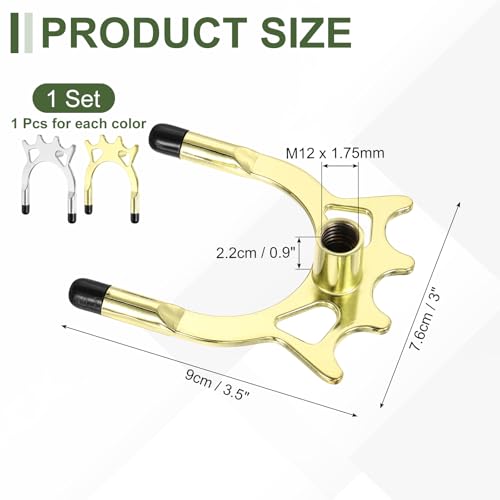 Billiard Bridge Head, Pool Cue Stick Bridge Screw-on Metal Cue Rests Billiard Accessories - color: Gold/Silver, style: High Fork with Rubber Sleeve