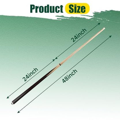 HMQQ Pool Cue Sticks – 42"/48"/58" Billiard Cues with 13mm Leather Tip – 17oz/18oz Standard or 20oz Heavy – Set of 2 or 4 – Durable 2-Piece Pool Sticks for Beginners, Adults, Home & Bar - size: 48" set of 4