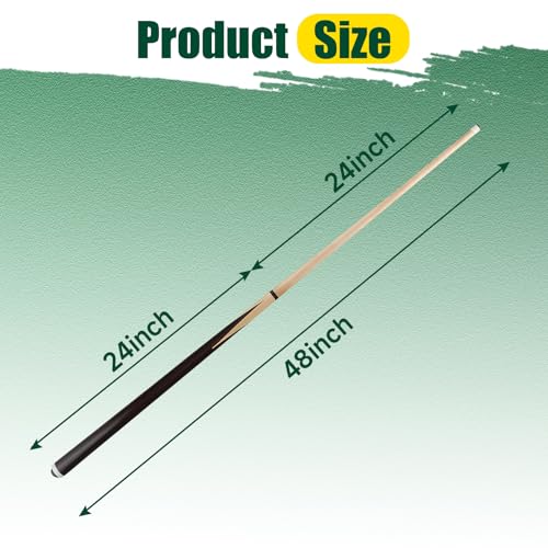 HMQQ Pool Cue Sticks – 42"/48"/58" Billiard Cues with 13mm Leather Tip – 17oz/18oz Standard or 20oz Heavy – Set of 2 or 4 – Durable 2-Piece Pool Sticks for Beginners, Adults, Home & Bar - size: 48" set of 2