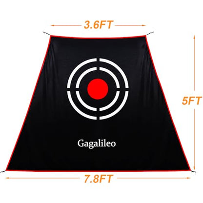 Gagalileo Golf Target Cloth: Protective Net Portable Easy Setup with S-Hooks & Ropes Indoor Outdoor Practice All Golfers Training Accuracy for Backyard Garage - size: 7.8X5X3.6FT