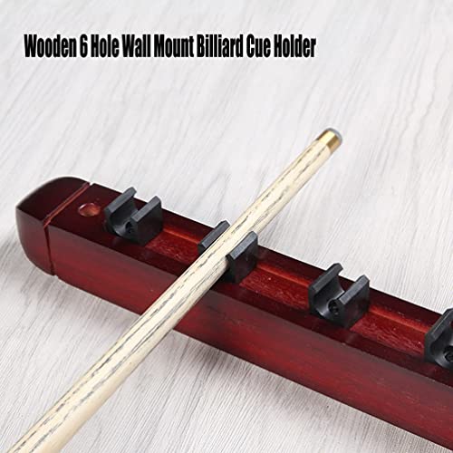 8 Pool Stick Holders, Wall Mounted Wooden Pool Cue Rack with Cue Clips, Suitable for Billiard Bar Clubs and Billiard Players