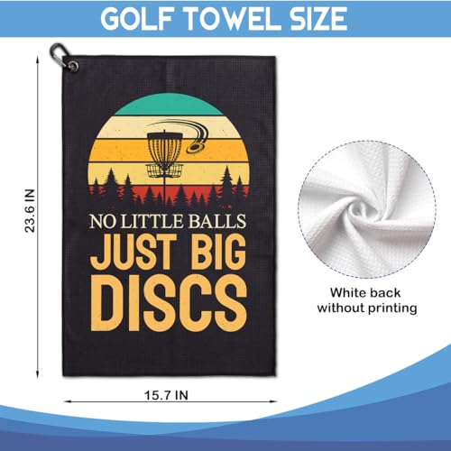 No Little Balls Just Big Discs Printed Microfiber Golf Towel, Funny Frisbee Golfing Towels, Golfer Bags Accessories Gifts for Men Disc Lover Golfer Fan Dad Grandpa Uncle Brother Family Friend - color: Multicolor064
