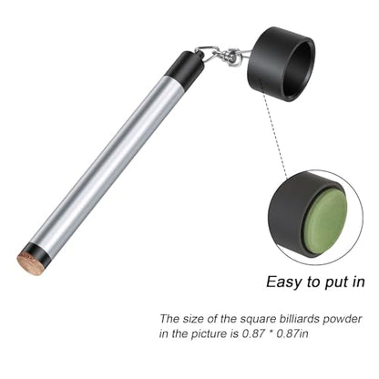 LAKE OF FIRE Pool Cue Chalk Holder – 2-in-1 Billiard Accessory with Pool Chalk Holder & Cue Tip Tool - color: Silver, style: Round