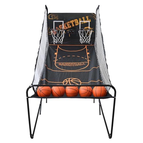 Double Basketball Shooting Machine,Folding Home Basketball Shooting Machine Rack,Basketball Arcade Game,for All Basketball Sports Enthusiasts - color: A