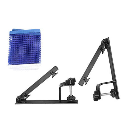 Dilwe Table Tennis Net Post Set, Net Clip Post Set with 2 Metal Clamp Posts for Indoor Outdoor Sports