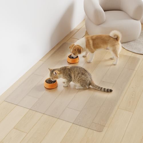 3'×4' Frosted Clear Waterproof Area Mat for Hard Floor, No Scratches Plastic Floor Mat for Litter Boxes, Spill-Resistant Easy Cleaning Floor Protector for Under Refrigerator, Plant Pots - color: Clear, size: 3' x 4' (Rectangular)