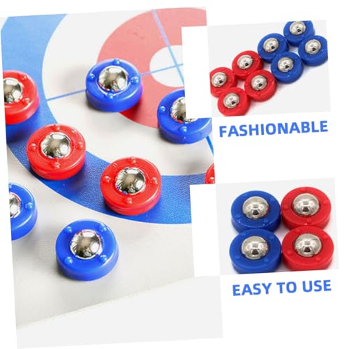 BESPORTBLE 20pcs Shuffleboard Pucks Set Replacement Tabletop Accessories for Indoor Games Easy to Install Blue and Red for Home and Entertainment Venues