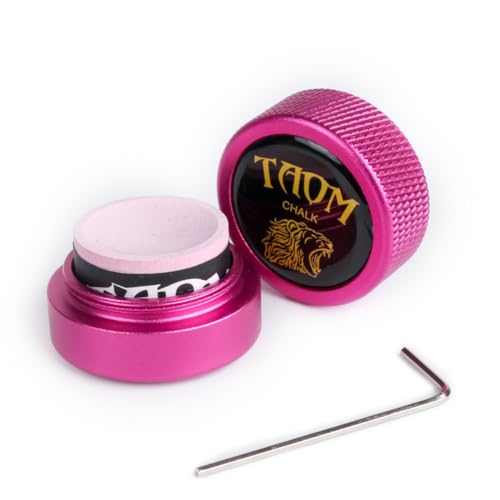 TAOM Pool Chalk Holder Round Shaped Practical Tool Billiards Accessories Magnetic Mini Chalk Tip Case Container Round Box Billiards - color: 5-Pink Holder with Chalk