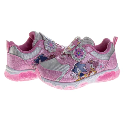 Josmo Kids Sonic the Hedgehog Sneakers LED Light Up Shoe (Toddler/Little Kid) - color: Pink, size: 12 Little Kid