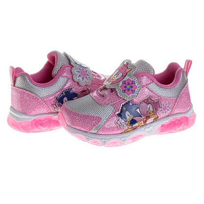 Josmo Kids Sonic the Hedgehog Sneakers LED Light Up Shoe (Toddler/Little Kid) - color: Pink, size: 12 Little Kid