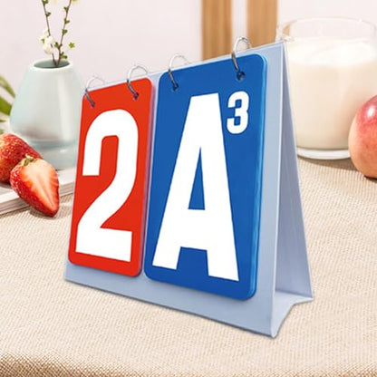 Flip Scoreboard Card Game Scoring Cards Score Keeper Score Flipper Portable Tabletop Thickened Matte PP Waterproof Manual Suitable for Family Game Nig, Red Blue