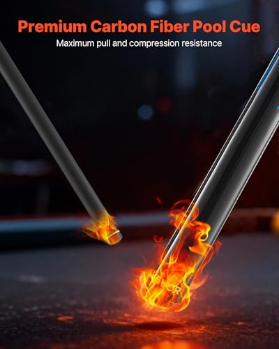 VEVOR Pool Cue, Pool Stick, 58 inch Billiard Pools Cue Stick with Multi-Layer Tip & ABS Connection Ring, Cues Sticks for Professional Pool Table, Bar, Home, Office - style: 1 Piece Jump Break Cue
