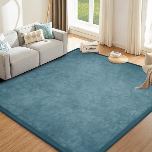 Baby Play Mat for Floor Nursery Rug Muscle Mat Area Rug Playroom Rug 79"x110" Playpen Mat Elastic Foam 1.3" Thick Crawling Mat for Babies,Toddlers, Infants, Kids,Indigo - color: Indigo, size: 79"x110"