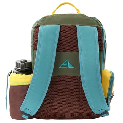 Axiom Discs Shuttle Disc Golf Backpack Bag (Choose Your Style and Color) - color: Olive/Tropic Blue/Golden Yellow, style: With Velcro Side Panel
