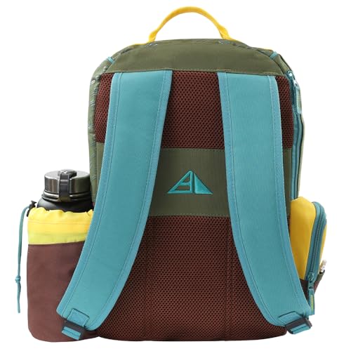 Axiom Discs Shuttle Disc Golf Backpack Bag (Choose Your Style and Color) - color: Olive/Tropic Blue/Golden Yellow, style: With Velcro Side Panel
